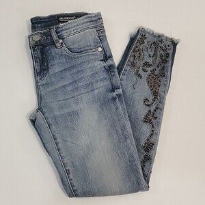 BLANKNYC Cropped Skinny Classique Embroidered Jeans size 26